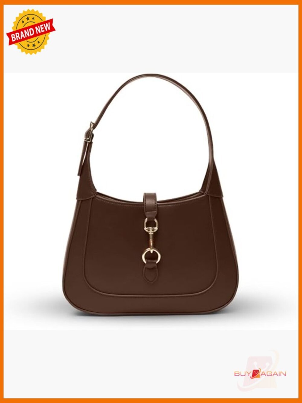 Small Structured Vegan Leather Hobo Shoulder Bag Crossbody